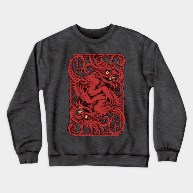 Devil Card Crewneck Sweatshirt by Moutchy